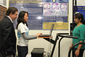Paul Blair and student demonstrating the device