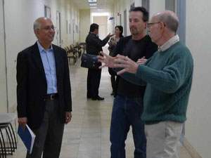 Srinivas Sukumar, Joe Keefe and Michael Cole discuss plans for the OptIPortable at SMCC.