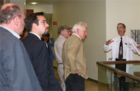 Paul Blair and student demonstrating the device