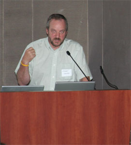 Paul Blair and student demonstrating the device