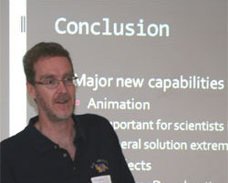 Paul Blair and student demonstrating the device