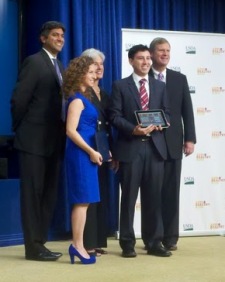 The married couple was recognized for their efforts by U.S. Chief Technology Officer Aneesh Chopra, Health and Human Services Secretary Kathleen Sebelius (center) and Agriculture Secretary Tom Vilsack (far right),