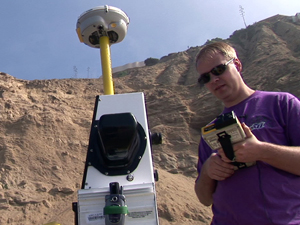 Calit2's Michael Olsen, a graduate student in structural engineering, says the cliff erosion study will provide valuable data to government officials and those who own property on top of the cliffs.