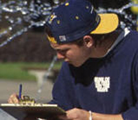 Student studying outdoors at UC San Diego