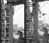 Slow-motion images from high-speed video of simulated blast