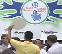 Teens outside the Youth Summit for Online Safety at UCSD