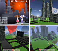 Still frames from interactive videogame developed by computer-science seniors at UCSD
