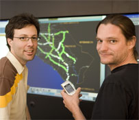Marca and Rindt with Personal Travel Assistant prototype