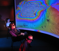 Scientists use the immersive visualization environment at