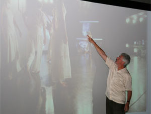 Crawford demonstrating the system