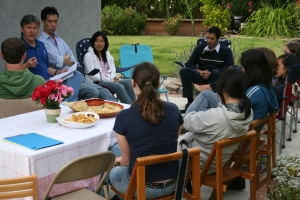 Bill Clabby and students