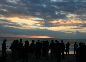 Torrey Pines State Park beach at sunset
