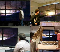 Tiled wall displays during pixel streaming experiment