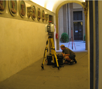 UCSD Computer Science and Engineering graduate student Michael Olsen uses a Leica Scanstation 2 lase