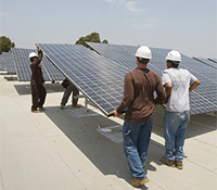 Installing photovoltaic solar panels at UC San Diego