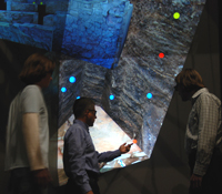 Tom Levy in Calit2 StarCAVE VR environment