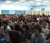 The audience at Patrick Henry High Shool