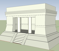 A Google SketchUp image of one of the buildings at Chichen Itza