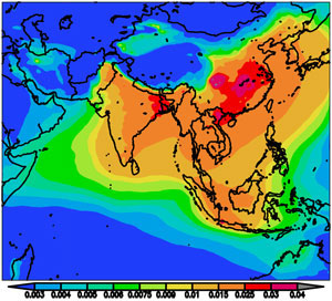 Pollution over South Asia