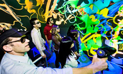 Jeff Milton with students in StarCAVE