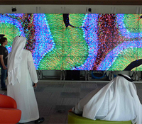 Saudi visitors to one of the visualization systems, AESOP, at KAUST