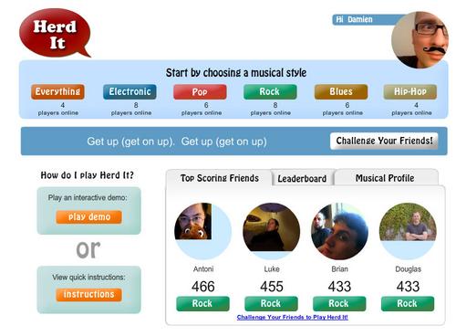 Facebook music search game Herd It