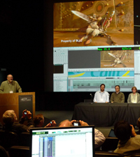 Members of CineGrid interactively edit sound and video over distance from Northern to Southern Calif