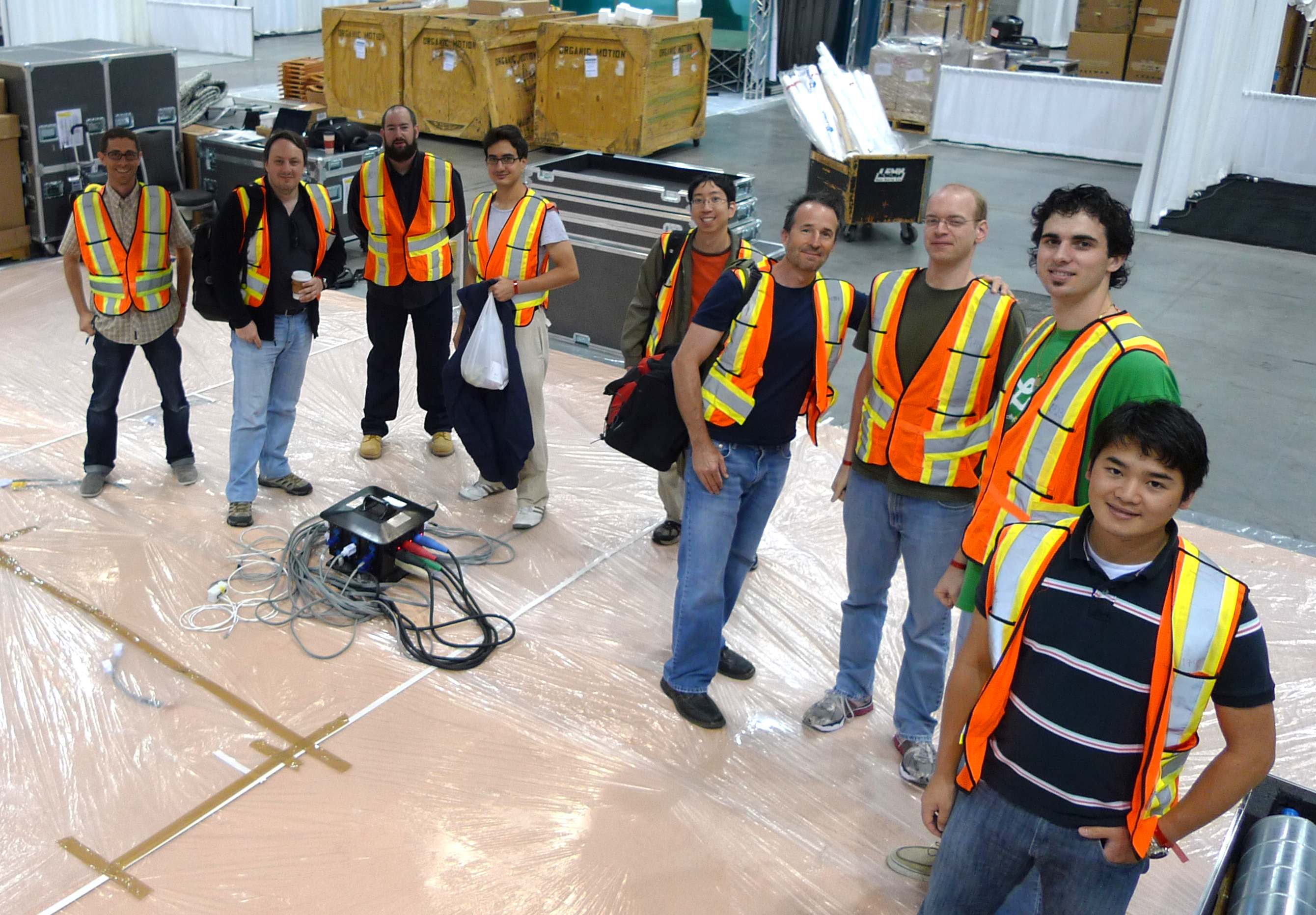 The Vroom set-up crew