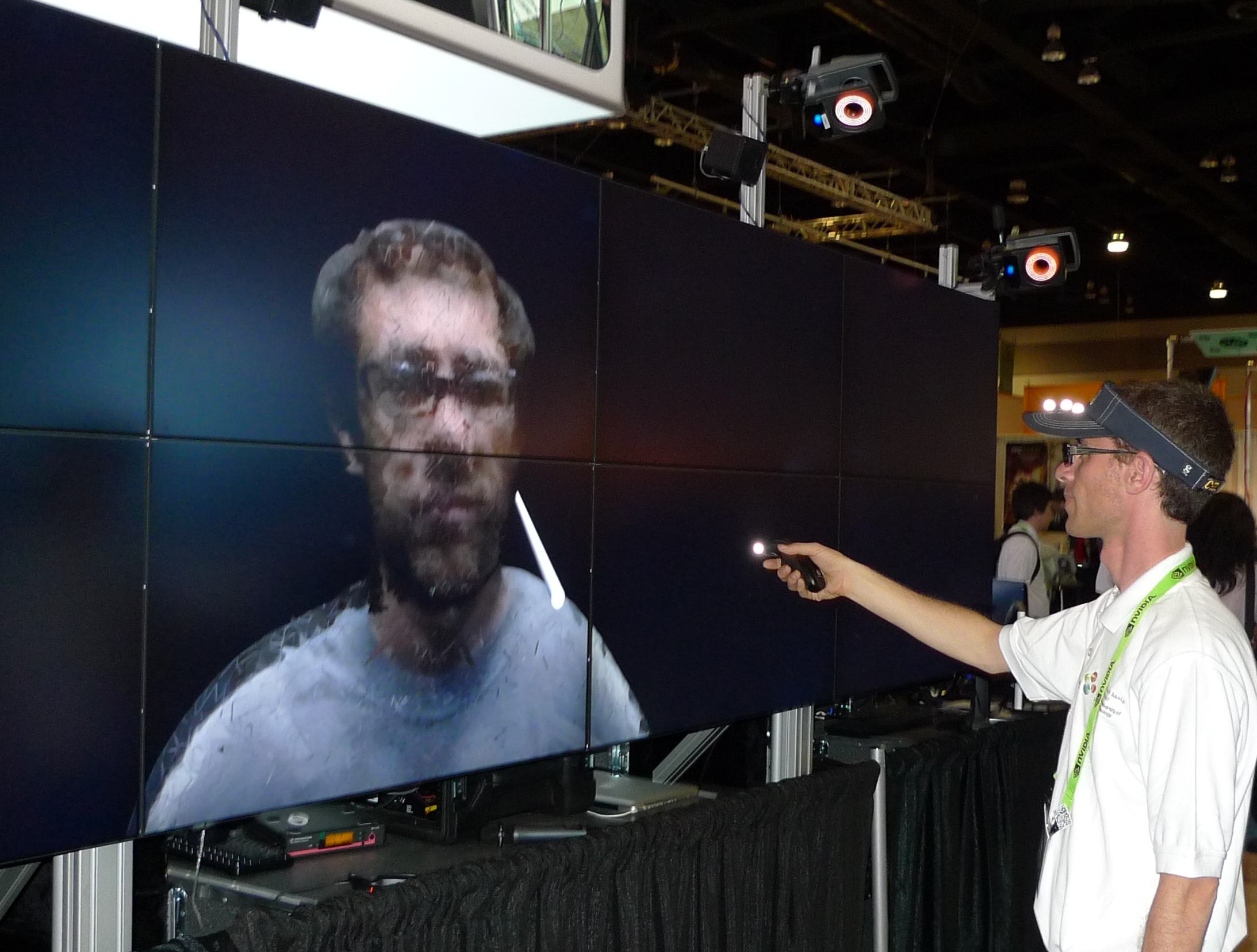 Todd Margolis interacts with CalVR software on the Vroom