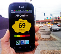 CitiSense Sensor Display on Cell Phone