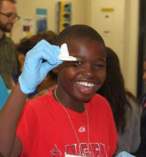 Paul Blair and student demonstrating the device