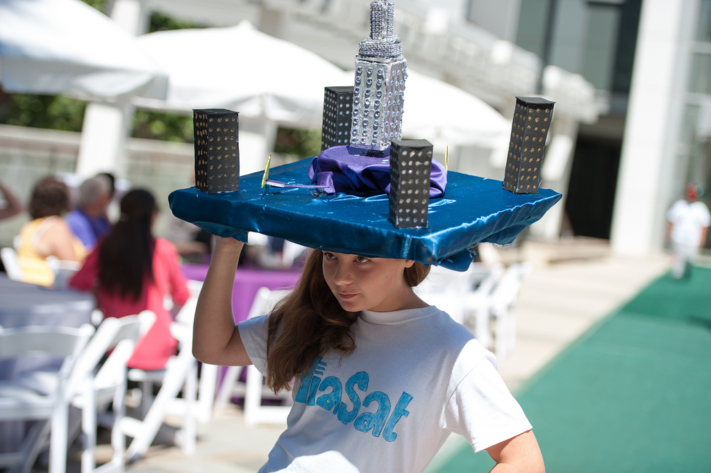 One of the participants in Robot Hat Day