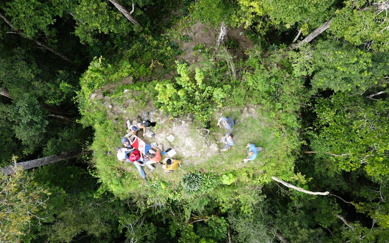 Aerial image of ruins at El Zotz