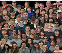 Virtual crowds generated by artist Emily Grenader