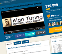 Crowdsurf crowdfunding campaign for Turing Memorial Scholarship at UC San Diego