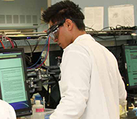 Student working in lab