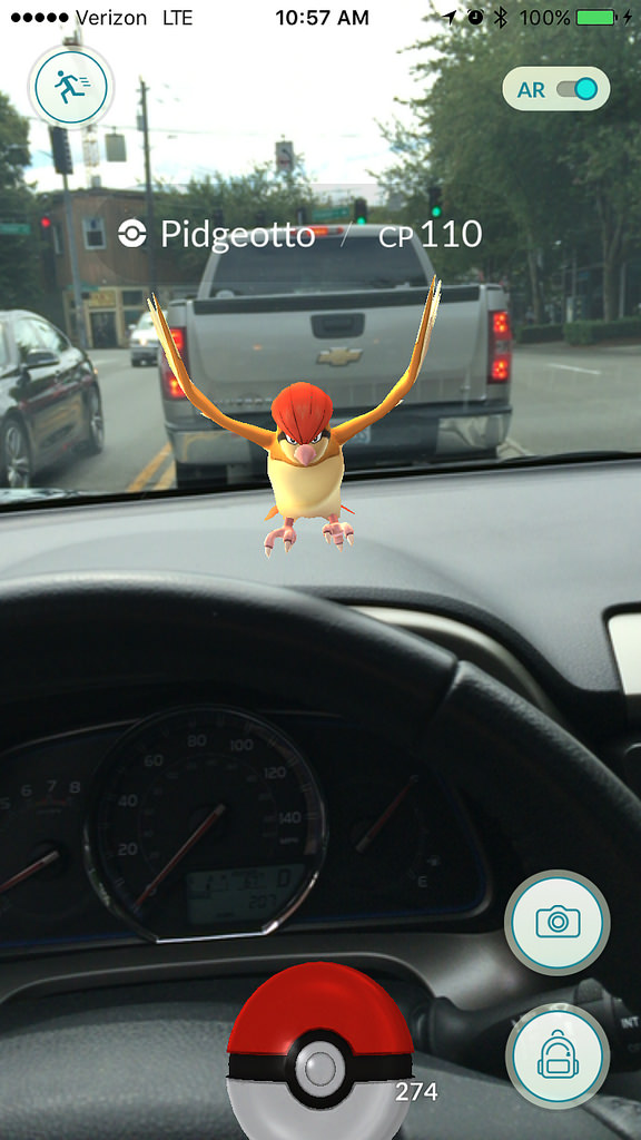 Pokemon Go while driving