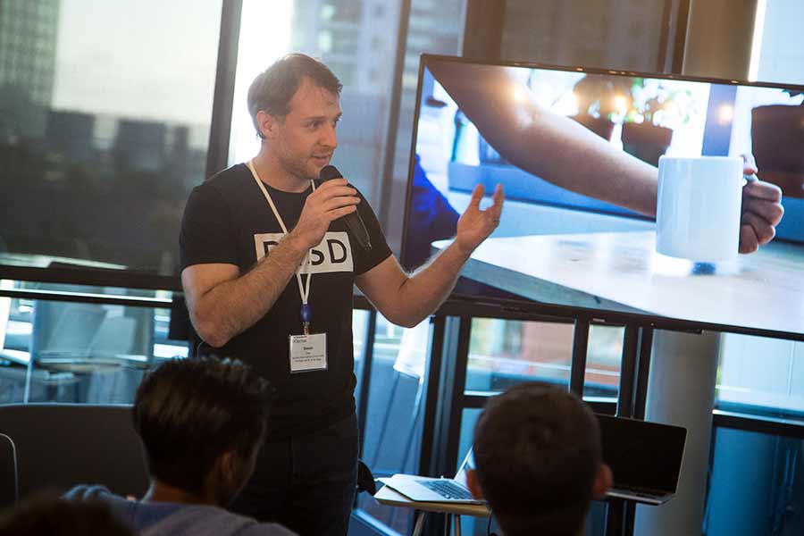 Steven Dow, assistant professor of cognitive science at UC San Diego, is directing the city-wide challenge and concurrently teaching a class on civic design. Photo by Clint Evangelista