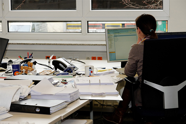 Woman sitting at desk