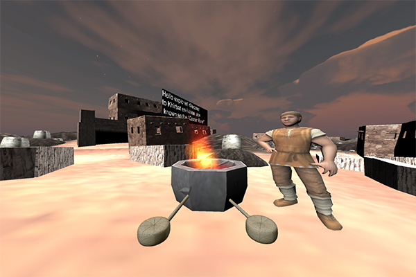 Still frame from interactive VR app based on Biblical-era copper smelting site