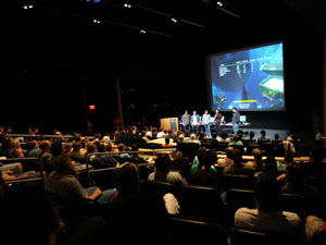 Students from CSE 125 presented their final projects to a packed house at Calit2's Atkinson Hall Auditorium at UCSD.
