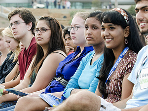 Larry Smarr and Convocation audience