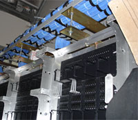 Up close overhead cabling