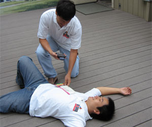 "Victim" on deck of Calit2 trailer