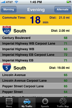 California Traffic Report evening commute information
