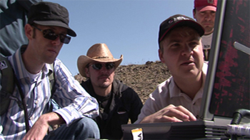 Laptop in desert
