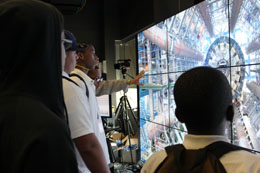 Paul Blair and student demonstrating the device
