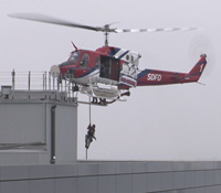 Fire Helicopter Drop Rehearsal at Atkinson Hall