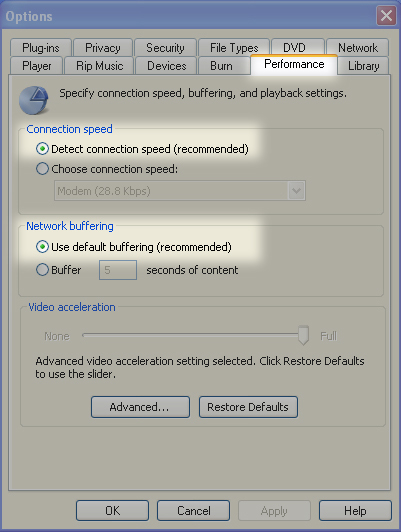 Calit2 | Performance Settings